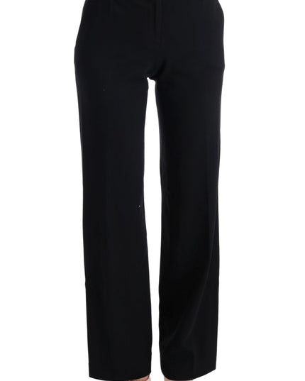 Ermanno Scervino Black Viscose Flare Bootcut Pants