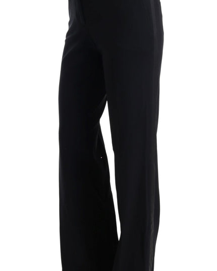 Ermanno Scervino Black Viscose Flare Bootcut Pants