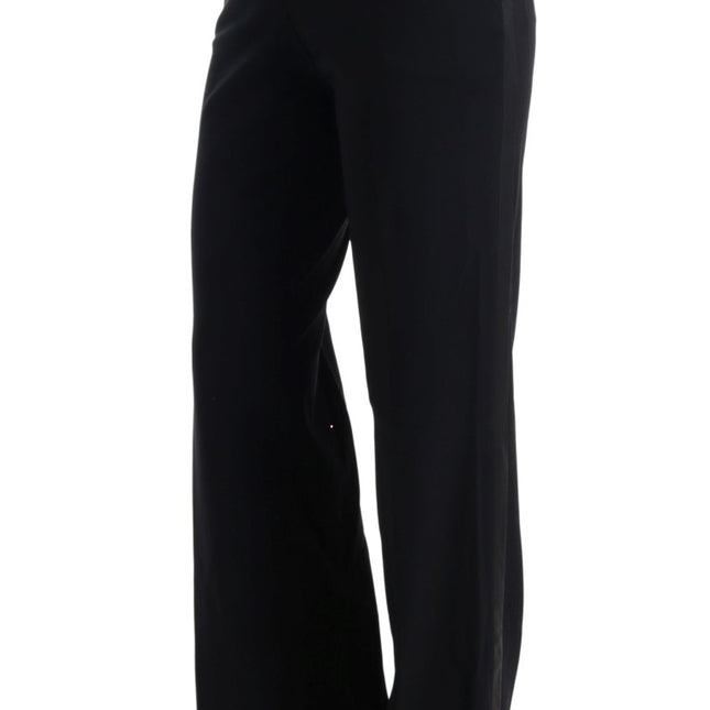 Ermanno Scervino Black Viscose Flare Bootcut Pants