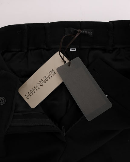 Ermanno Scervino Black Viscose Flare Bootcut Pants