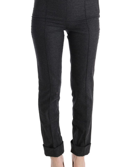 Ermanno Scervino Gray Virgin Wool Skinny Casual Pants