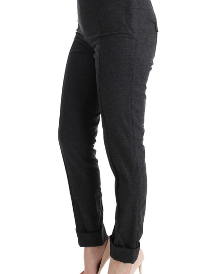 Ermanno Scervino Gray Virgin Wool Skinny Casual Pants