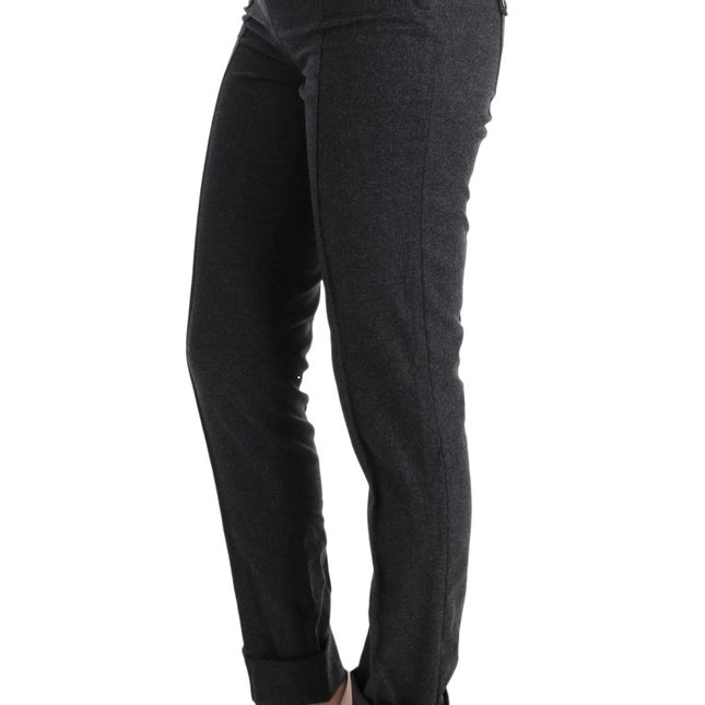 Ermanno Scervino Gray Virgin Wool Skinny Casual Pants