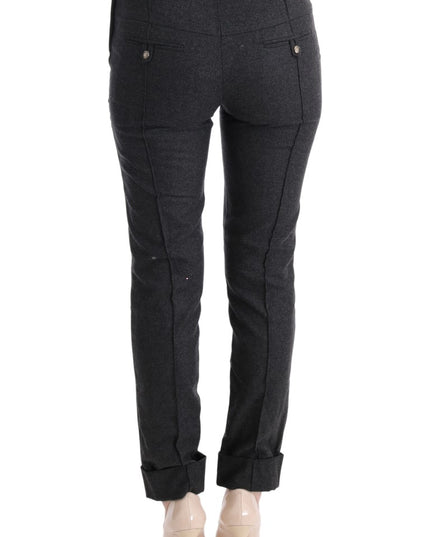 Ermanno Scervino Gray Virgin Wool Skinny Casual Pants