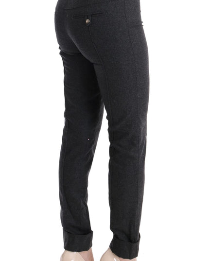 Ermanno Scervino Gray Virgin Wool Skinny Casual Pants