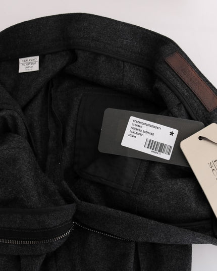 Ermanno Scervino Gray Virgin Wool Skinny Casual Pants