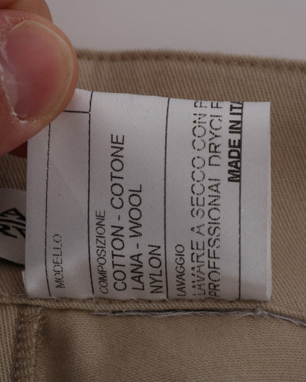 Ermanno Scervino Beige Cotton Wool Regular Fit Pants