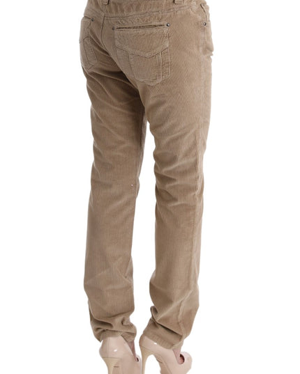 Ermanno Scervino Beige Cotton Velvet Regular Fit Pants