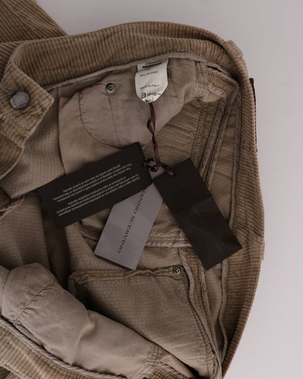 Ermanno Scervino Beige Cotton Velvet Regular Fit Pants