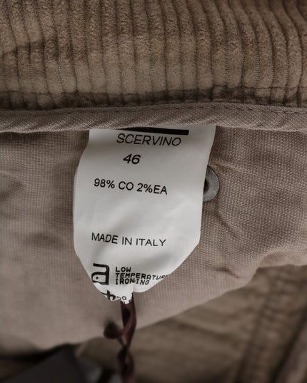 Ermanno Scervino Beige Cotton Velvet Regular Fit Pants