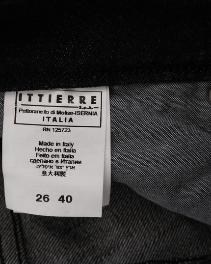 Acht Black Denim Cotton Bottoms Slim Fit Jeans