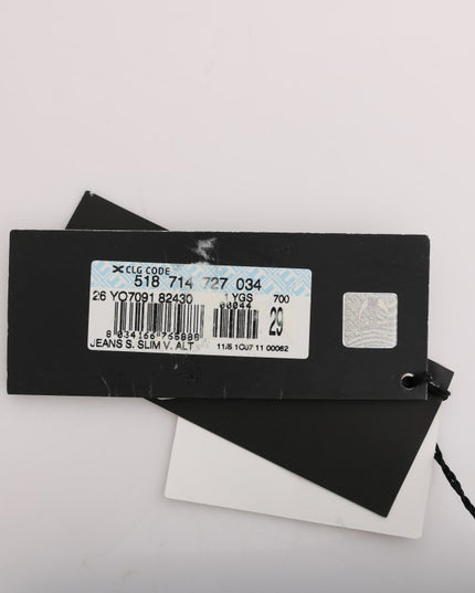 Cavalli Blue Wash Cotton Blend Slim Fit Jeans