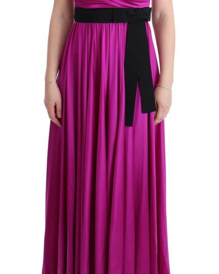 Dolce & Gabbana Pink Silk Stretch Shift Long Dress