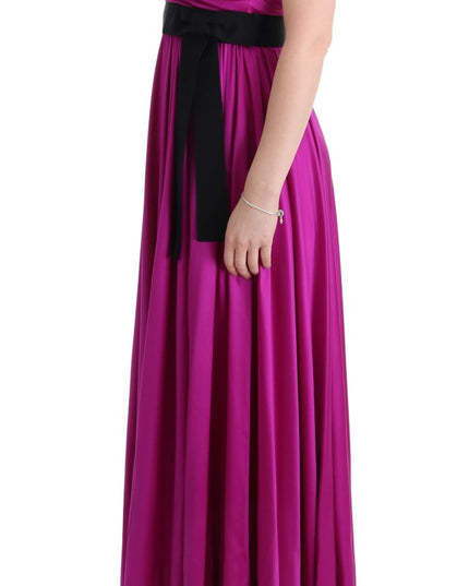 Dolce & Gabbana Pink Silk Stretch Shift Long Dress