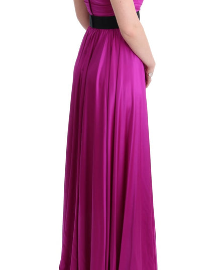 Dolce & Gabbana Pink Silk Stretch Shift Long Dress