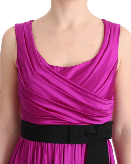 Dolce & Gabbana Pink Silk Stretch Shift Long Dress