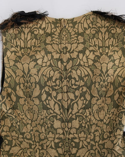 Dolce & Gabbana Black Silk Brown Fringes A-Line Dress