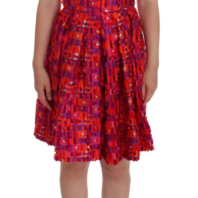Dolce & Gabbana Pink Patterned A-line Above Knees Dress