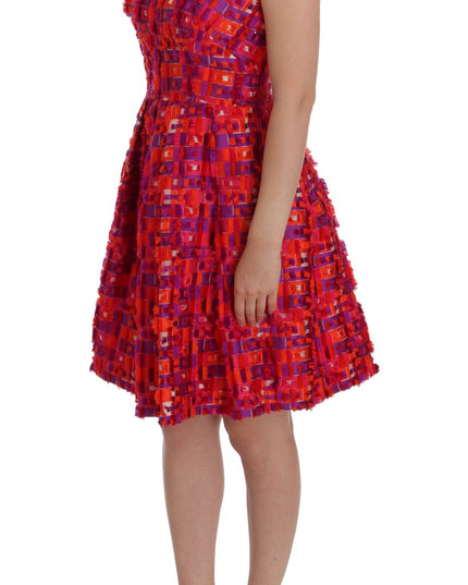 Dolce & Gabbana Pink Patterned A-line Above Knees Dress