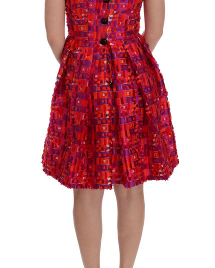 Dolce & Gabbana Pink Patterned A-line Above Knees Dress
