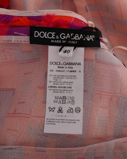 Dolce & Gabbana Pink Patterned A-line Above Knees Dress