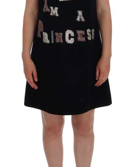 Dolce & Gabbana Black I AM A PRINCESS Crystal Shift Dress