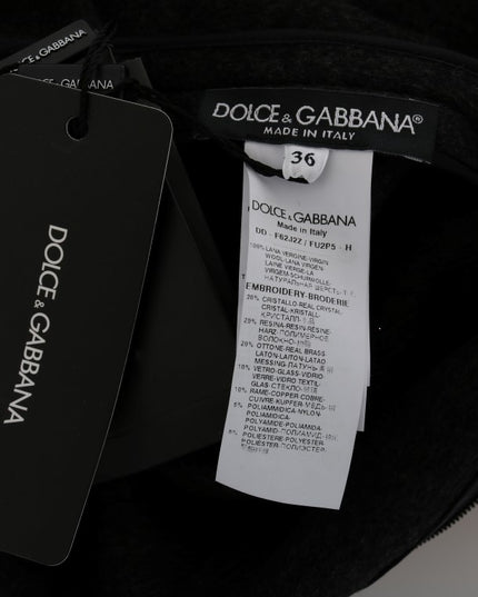 Dolce & Gabbana Gray Crystal "Dreaming of My Prince" Dress