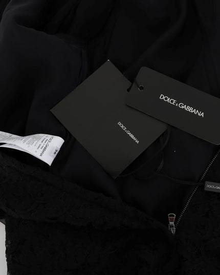 Dolce & Gabbana Black Lace Red Heart Shift Dress