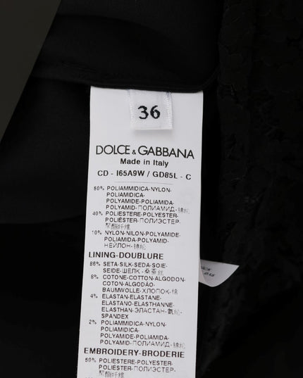 Dolce & Gabbana Black Lace Red Heart Shift Dress