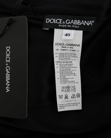 Dolce & Gabbana Black Floral Ricamo Sheath Dress