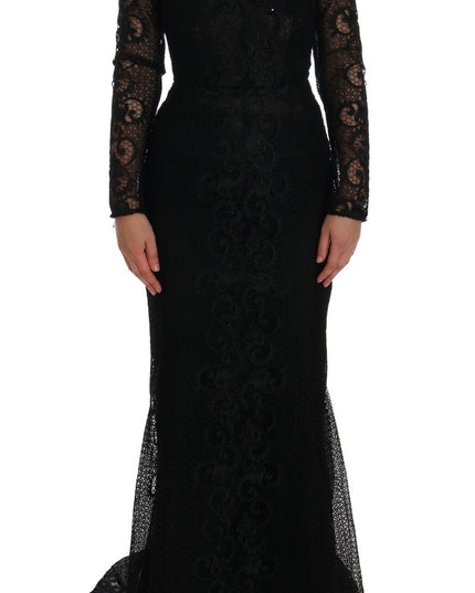 Dolce & Gabbana Black Floral Sheath Dress