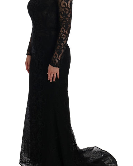 Dolce & Gabbana Black Floral Sheath Dress