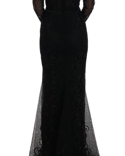 Dolce & Gabbana Black Floral Sheath Dress