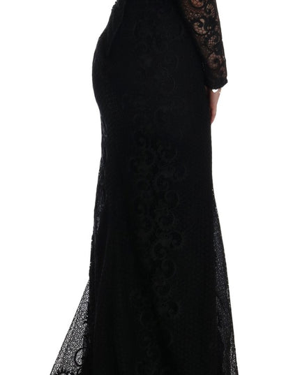 Dolce & Gabbana Black Floral Sheath Dress