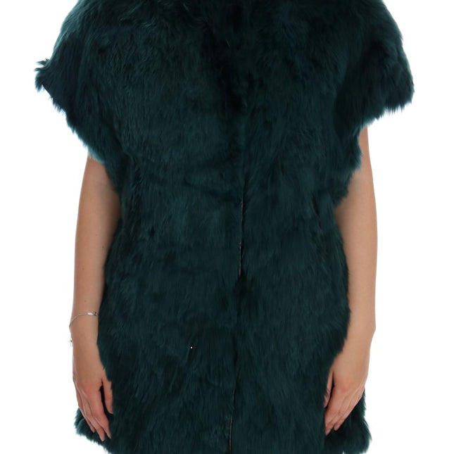 Dolce & Gabbana Green Alpaca Fur Vest Sleeveless Jacket