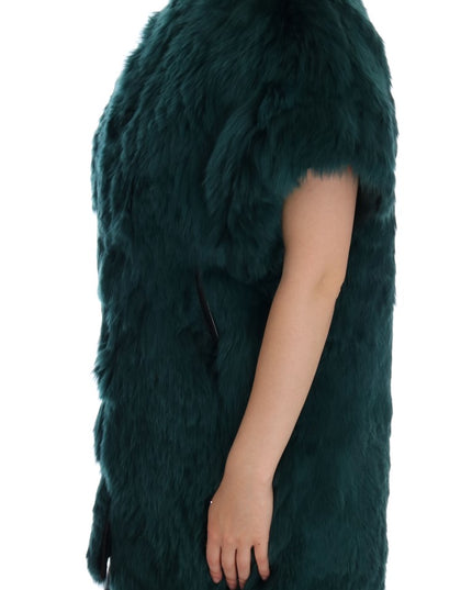 Dolce & Gabbana Green Alpaca Fur Vest Sleeveless Jacket