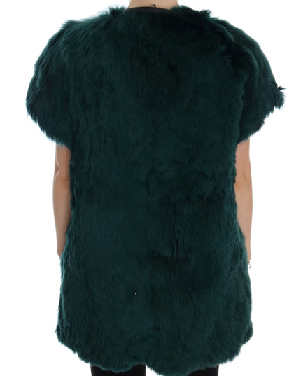 Dolce & Gabbana Green Alpaca Fur Vest Sleeveless Jacket