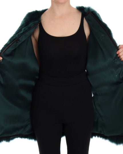 Dolce & Gabbana Green Alpaca Fur Vest Sleeveless Jacket