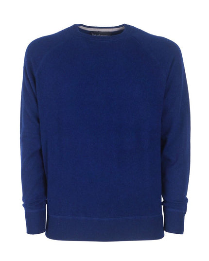 Emilio Romanelli Blue Cashmere Men Sweater