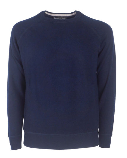 Emilio Romanelli Blue Cashmere Men Sweater
