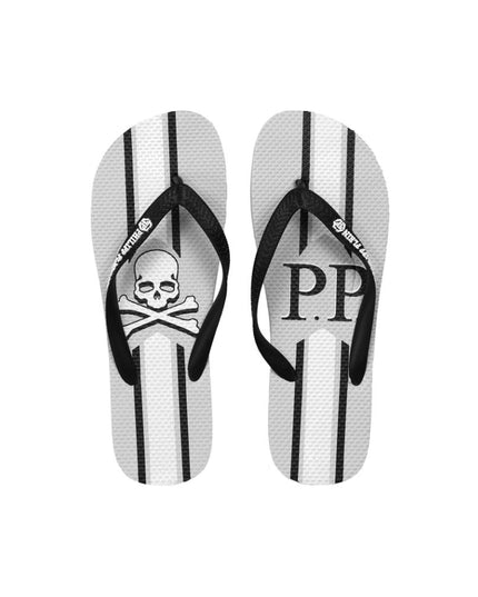 Philipp Plein Gray Polyester Women Flip Flop