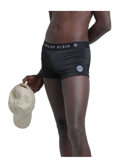 Philipp Plein Black Polyamide Men's Swimwear
