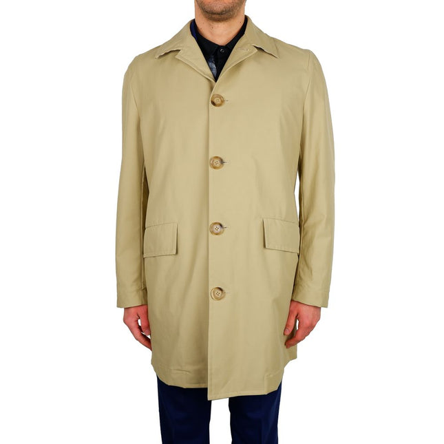 Aquascutum Beige Cotton Men Trench Coat