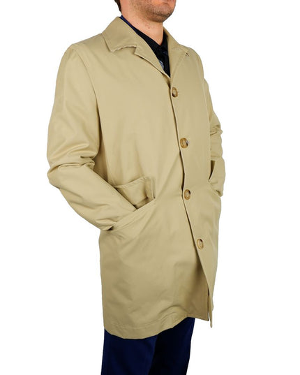 Aquascutum Beige Cotton Men Trench Coat