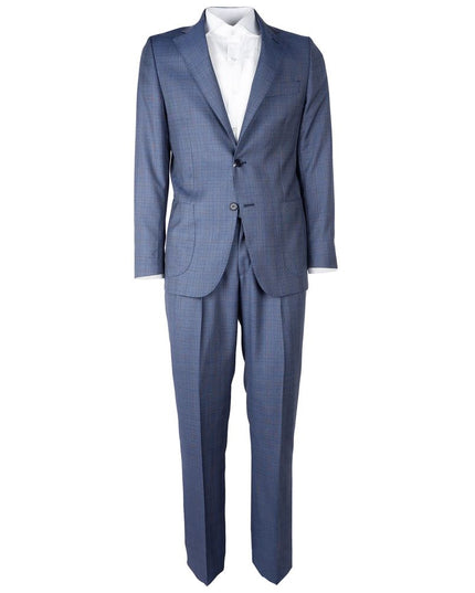 Made in Italy Blue Wool Men Suit