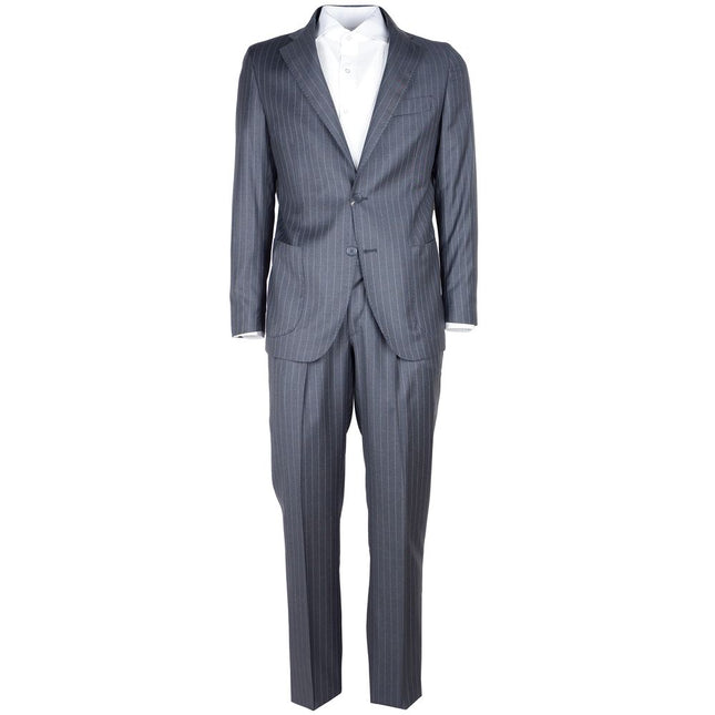 Made in Italy Gray Wool Men's Suit