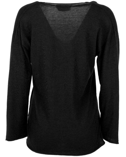Alpha Studio Black Cotton Sweater