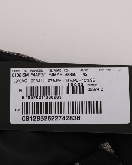 Dolce & Gabbana Black Silver Brocade Floral Skirt