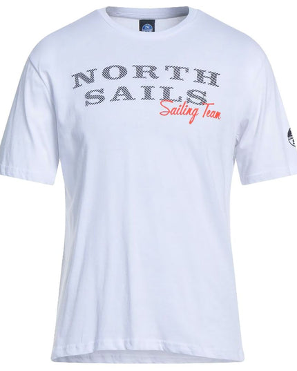 North Sails Pristine White Rubber Logo Tee