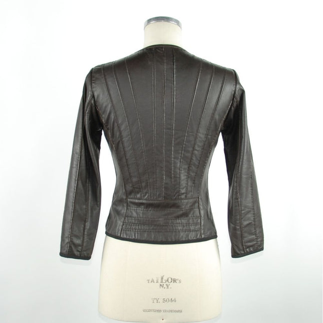 Emilio Romanelli Black Leather Women Jacket